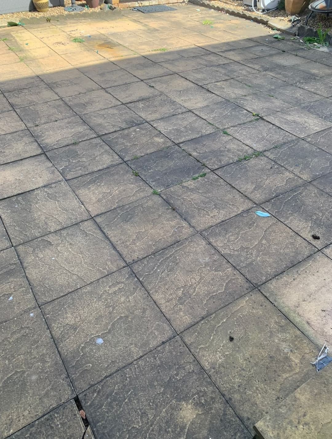 Concrete Patio before cleaning